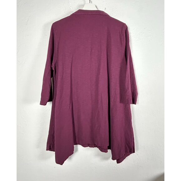 Soft Surroundings Womens XL 3/4 Sleeve Button Down Tunic Top Shirt Purple Artsy - Picture 2 of 7